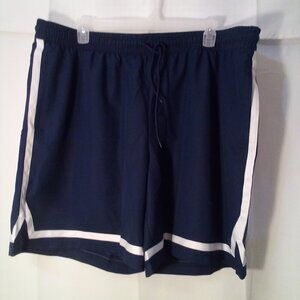 Xersion Shorts Men 3XL Stretch Waist Above Knee Pockets Blue